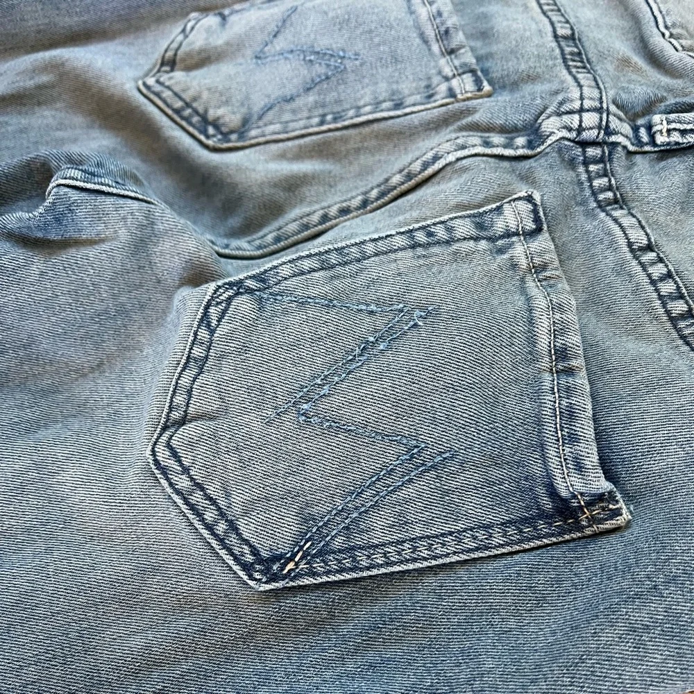 MOTHER Jeans Frayed Hem Mid Rise Straight Leg - Picture 2 of 11